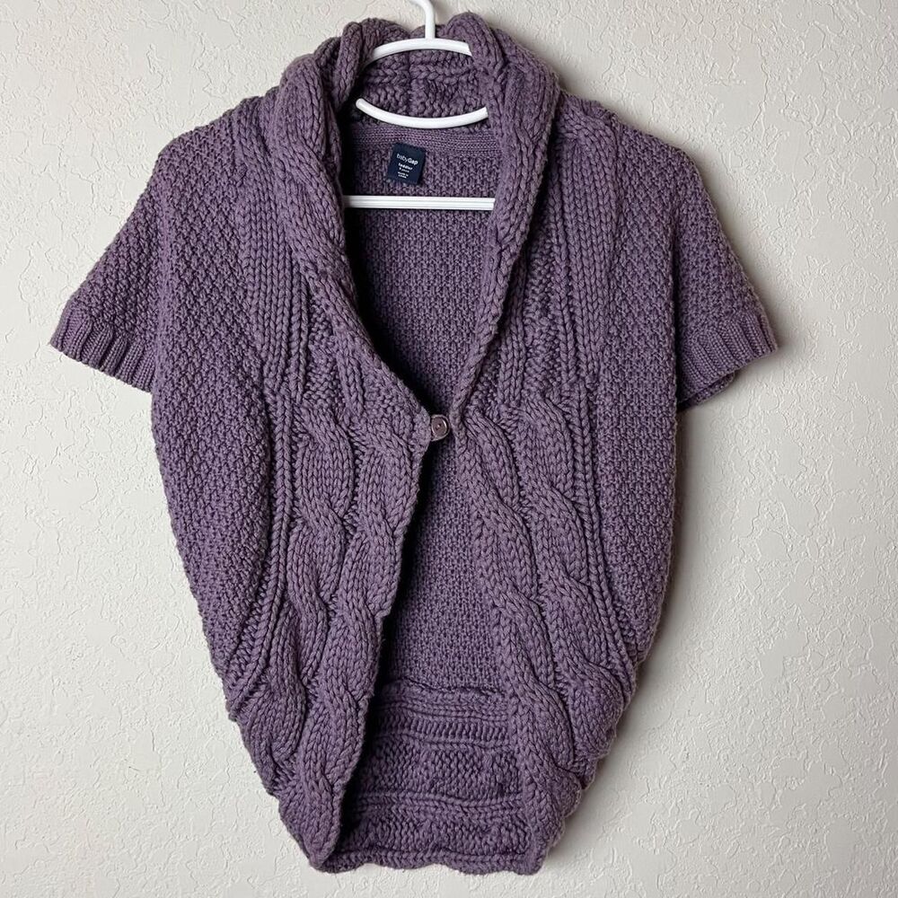 Baby Gap Toddler Cable Knit Shawl Cardigan Vest - Size 5T